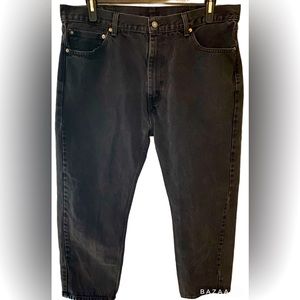 EUC Levi 505 Jeans,Black Distressed Denim, Regular(s40196).100% Cotton.Sz 40x29.